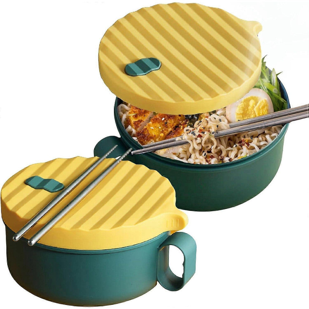 (As show, One size) Microwave Ramen Bowl with Lid,Portable Soup Bowl with Handle,Instant Noodle Cookware,Dishwasher Safe,BPA Free - Dormitory Essentia