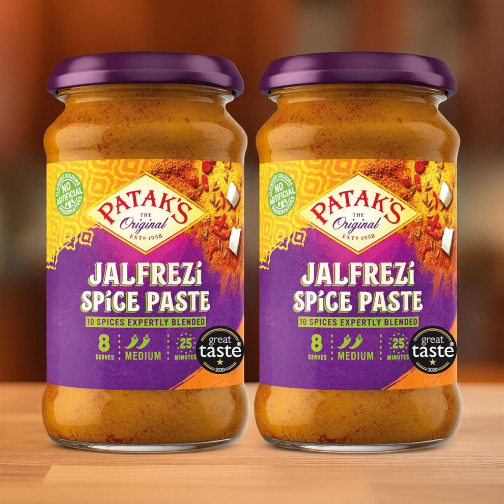 Patak's Jalfrezi Curry Paste 283g (Pack of 2) – Spicy Indian Curry Base for Stir-Fries & Sauces