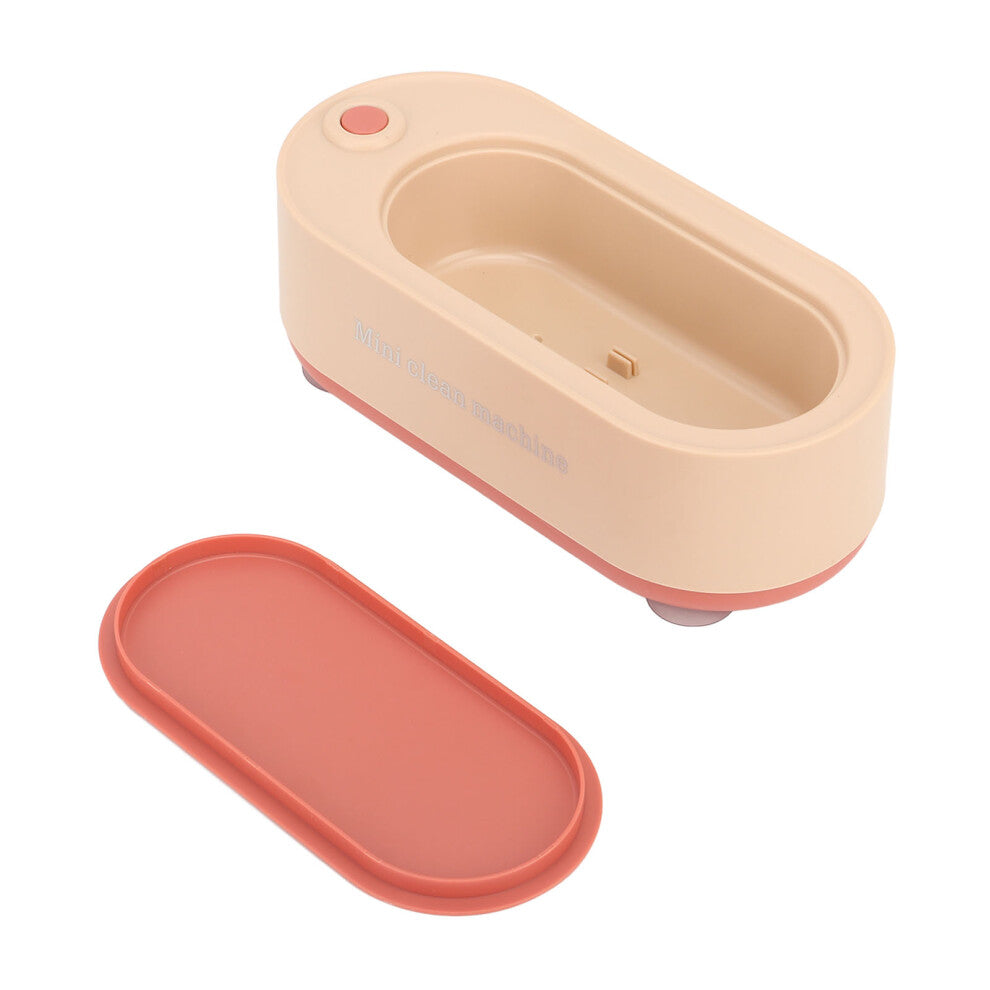 Mini Ultrasound Cleaning Machine High Frequency Portable Household Ultrasound Cleaner for Rings Glasses Coins Necklaces Pink
