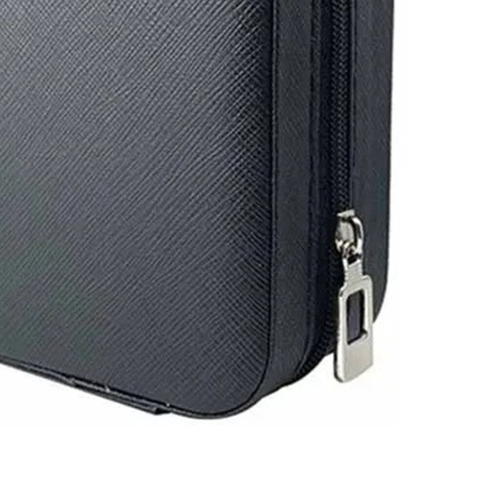 Portable Jewelry Case Multiple Grids Lightweight Mini Travel Jewellery Box with Zipper for Home Business Trip Black