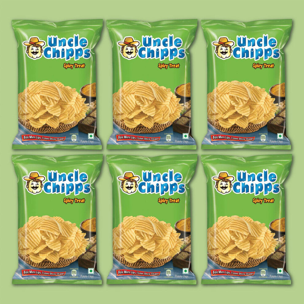 Uncle Chips Masala & Salted Mix – 50g x 6 Pack | Crispy Classic Indian Potato Chips