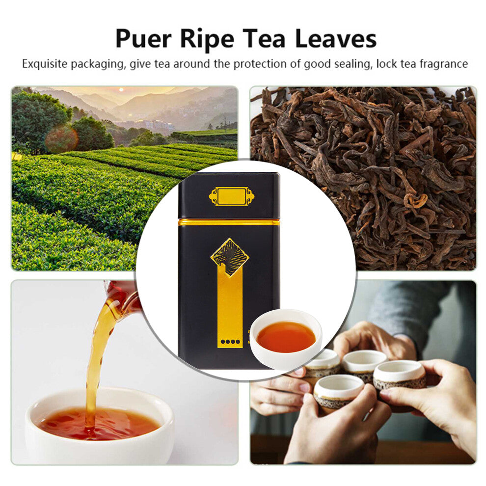 80g Puer Tea Aged Ancient Tree Tea Leaves Canned Ripe Puer Tea Loose Leaf Aged Fragrance