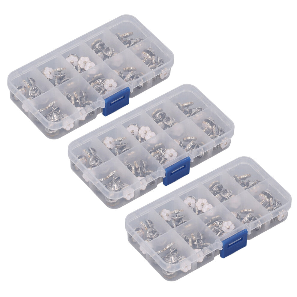 3 Box 150pcs Brooch Buttons White Daisy Shape Seamless Detachable Decorative Brooch Pins for Women's Shirt Cardigan Sweater