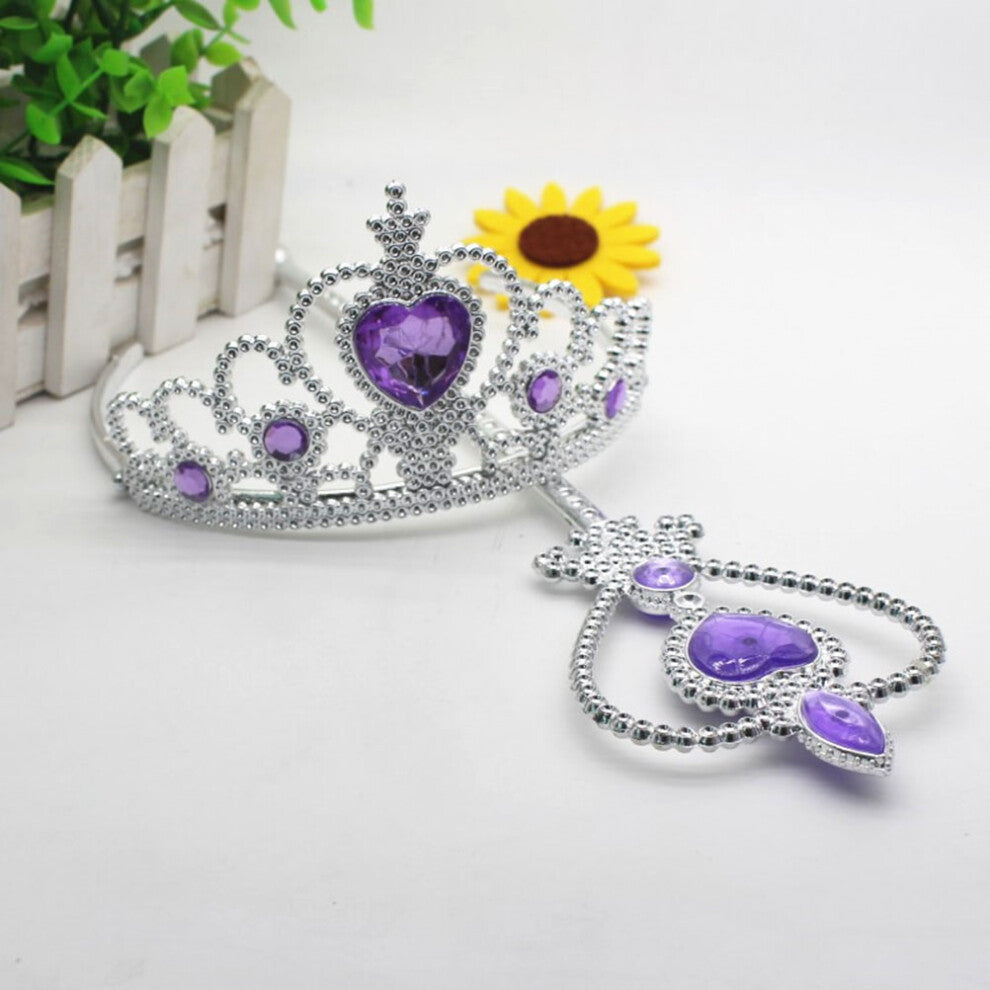Princess Crown and Wand Set Glitter Princess Accessories for Little Girls