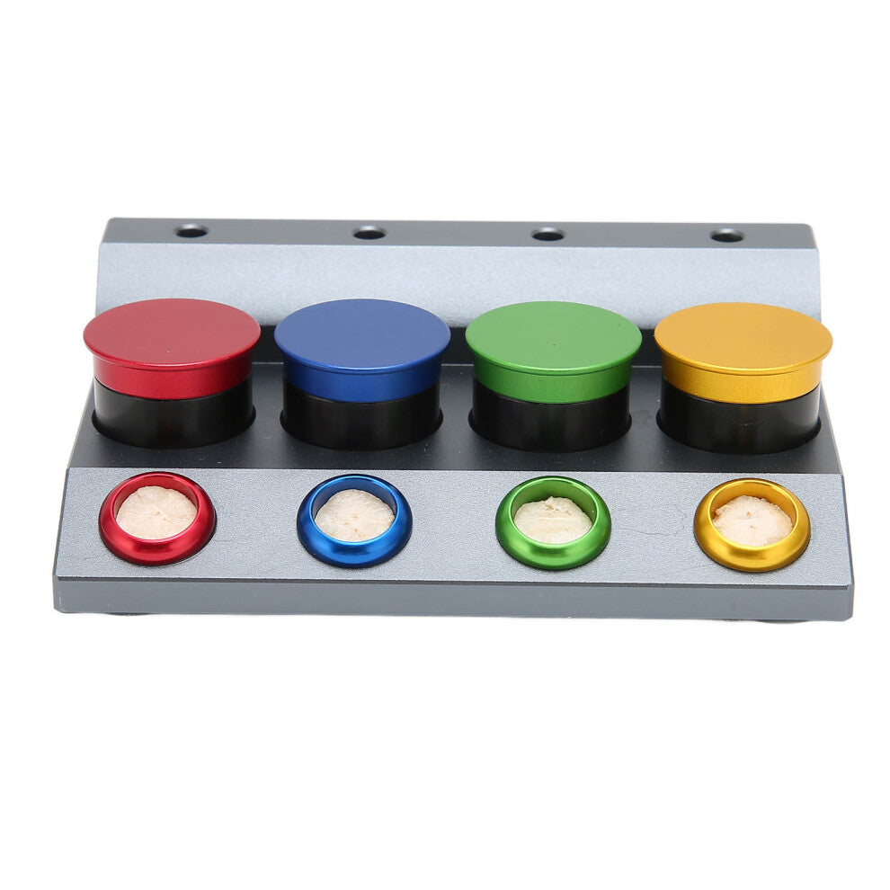 Watchmakers Oil Cup Holders Ceramic Aluminum Alloy 4pcs Oil Dish Watch Oiler Repair Set with Oil Pen for Organizing