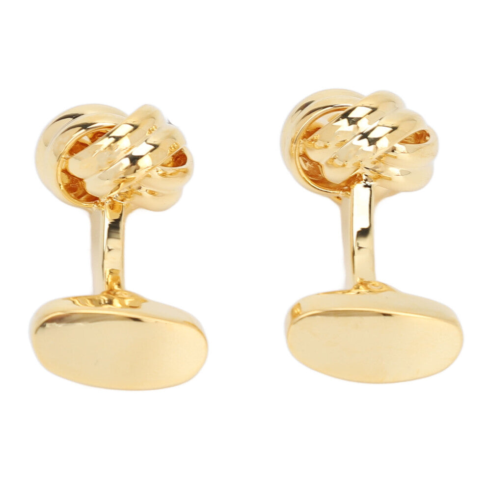 Knot Cufflinks Twisted Style Double Layer Gold Plating Design One Piece Brass Shirt Cufflinks for Men