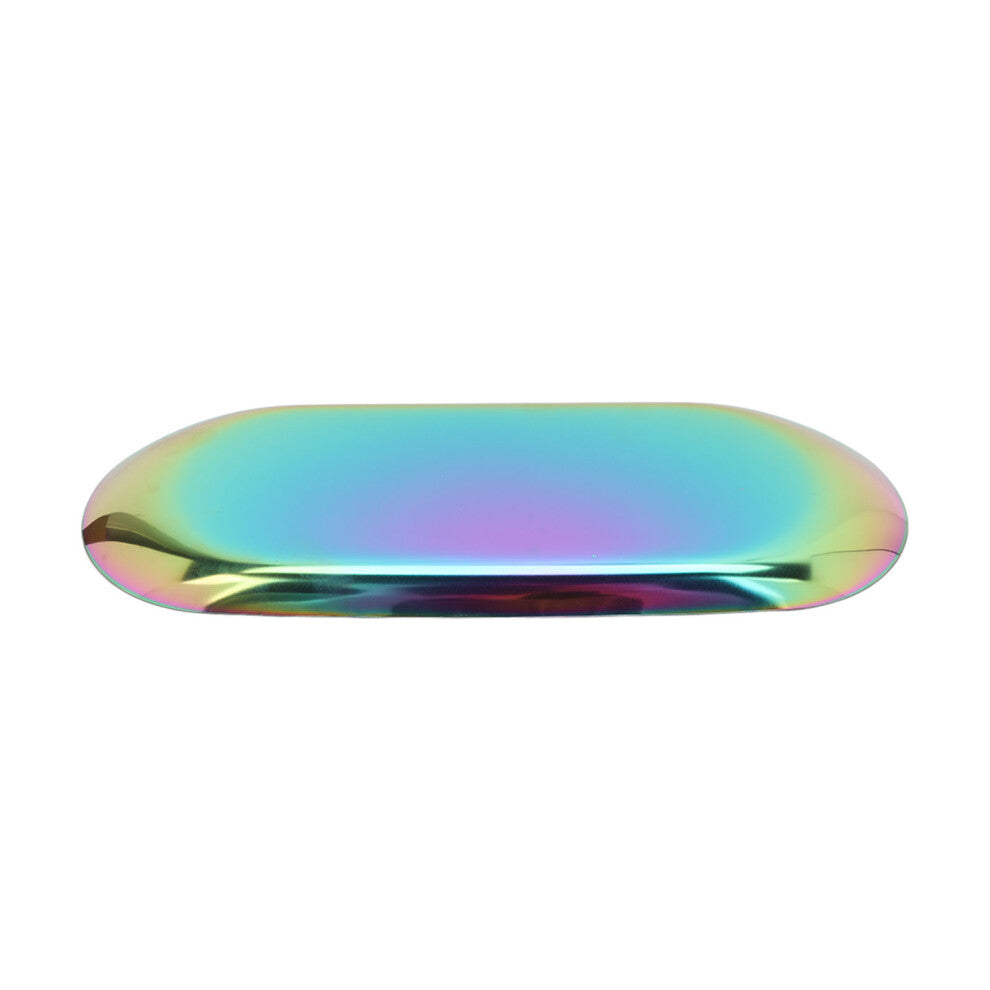 Oval Jewelry Tray Mirror Reflection Vacuum Plating Oval Decorative Tray Glossy Edge Oval Nail Storage Tray for Jewelry Dazzling