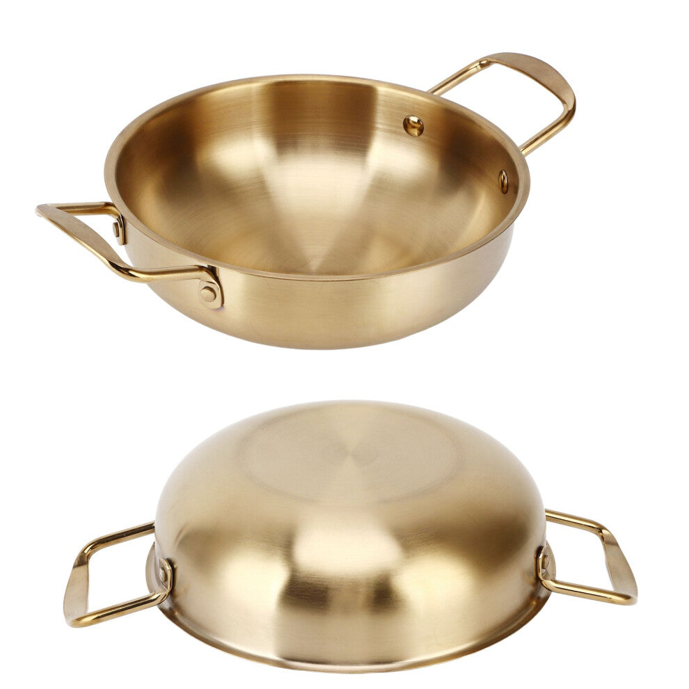 Gold Korean Ramen Pot Stainless Steel Noodle Pot Portable Kitchen Cooking Pot for Household 24cm - 9.4in