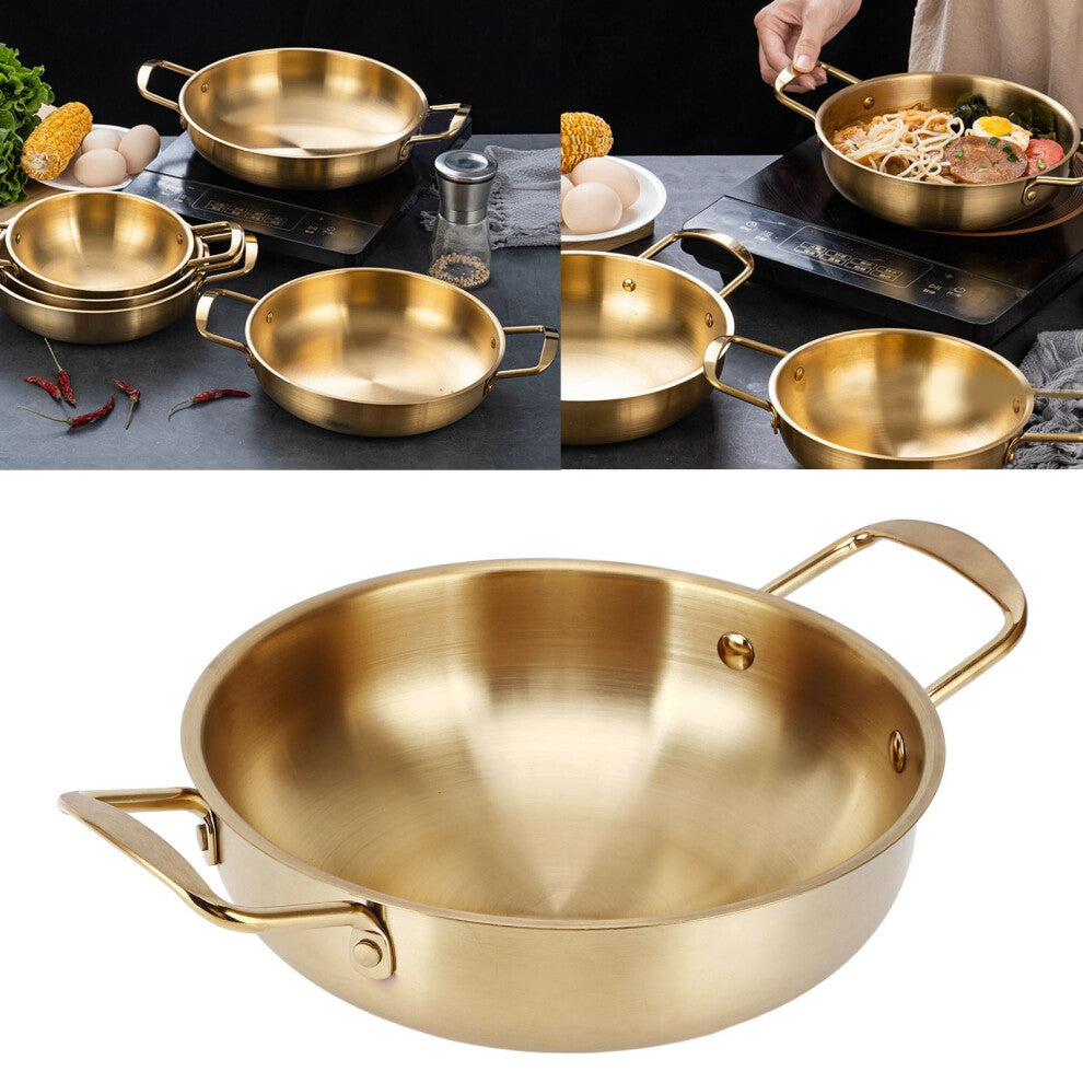 Gold Korean Ramen Pot Stainless Steel Noodle Pot Portable Kitchen Cooking Pot for Household 18cm - 7.1in