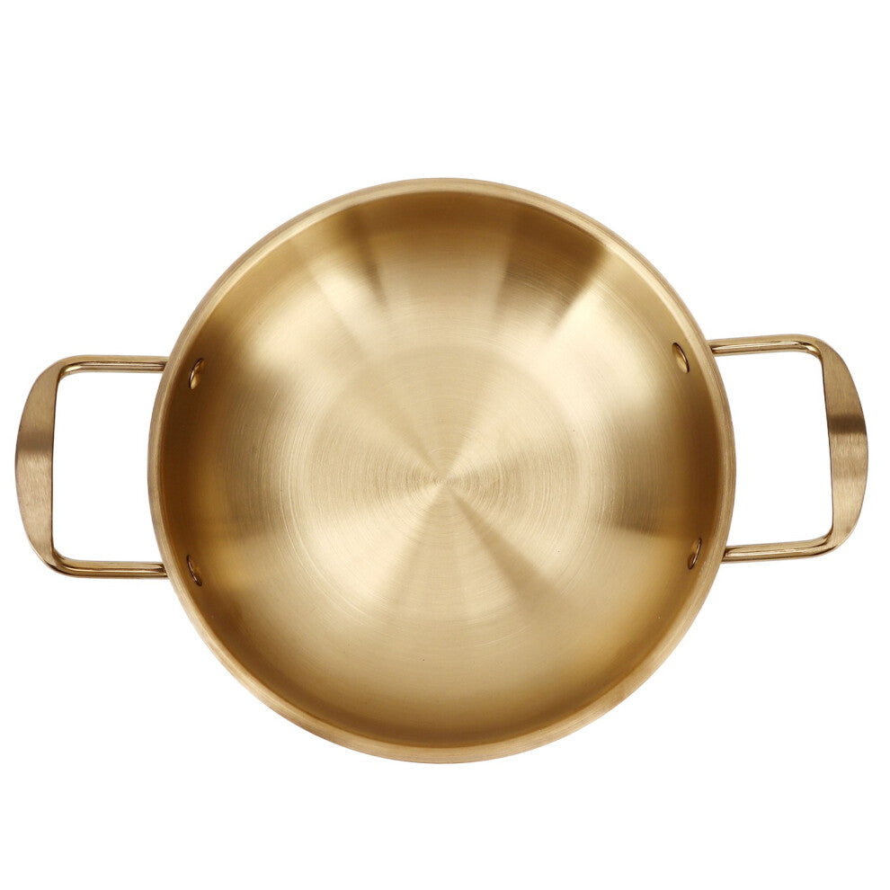 Gold Korean Ramen Pot Stainless Steel Noodle Pot Portable Kitchen Cooking Pot for Household 20cm - 7.9in