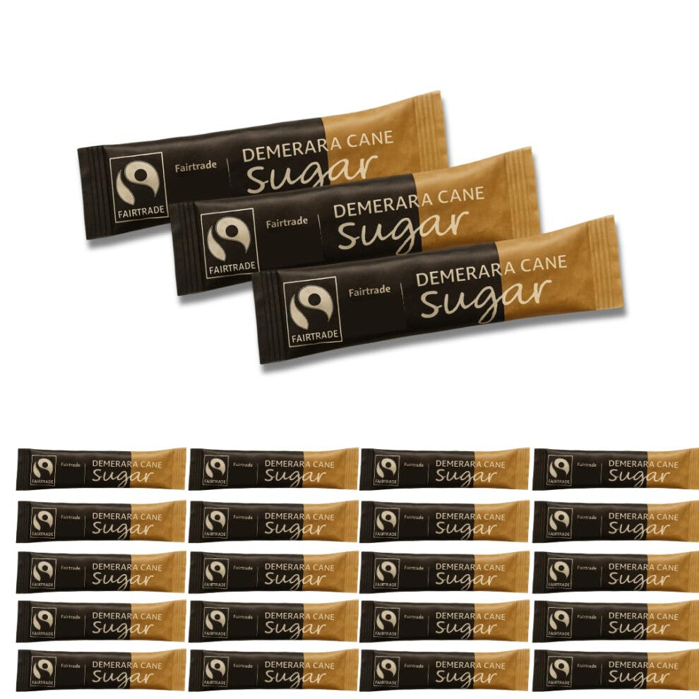 Lichfield Brown Demerara Sugar Sticks x 125 - Individually Wrapped - Perfect for Travel, Offices, and Catering - WoodzyCo Exclusive
