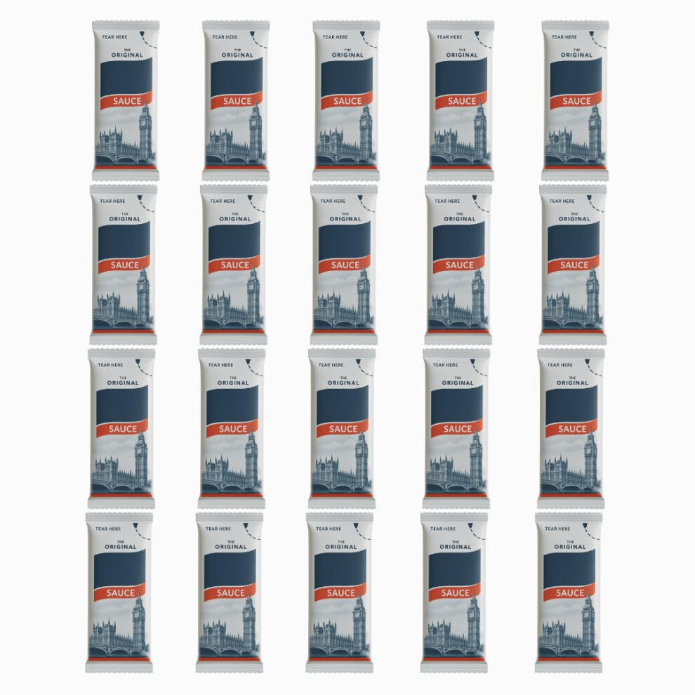 20 x 10ml HP Brown Sauce Sachets - Original Savory Condiment Portions - Individually Packaged for Airbnb, Travel, Short Stays & Camping Meals
