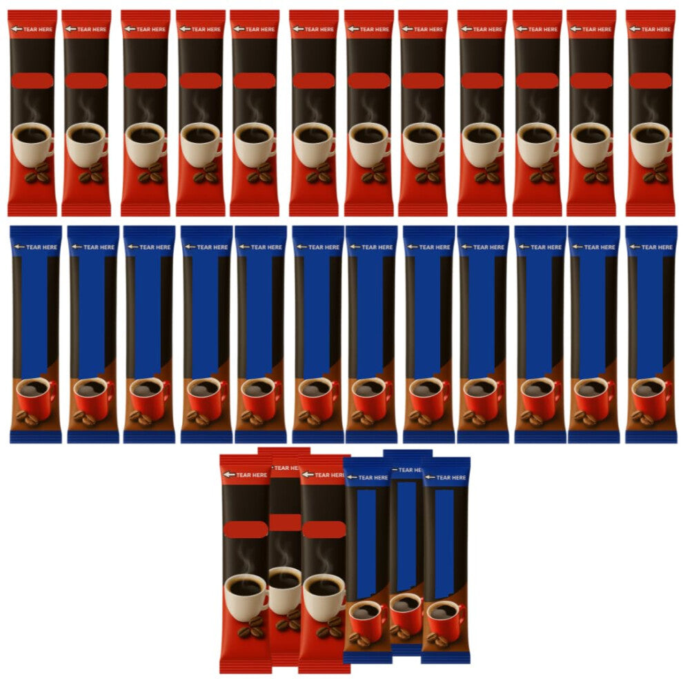 40 x Nescafe Instant Coffee Sticks - 20 Caffeinated & 20 Decaf Sachets - Original & Decaffeinated Full Flavour Coffee - Travel & Office Bundle
