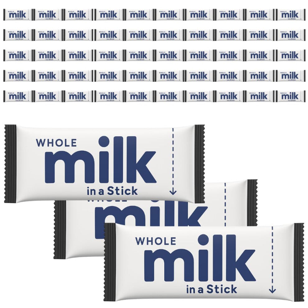 50 x 10ml UHT Whole Milk Sachets - Single-Serve Sticks - Long-Life, Individually Wrapped Portions for Tea, Coffee, Travel & Office Use