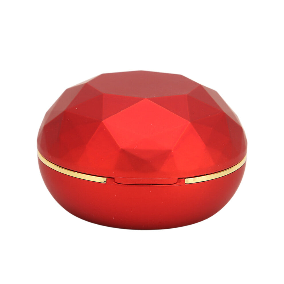 Ring Box Round Shape Jewelry Display Gift Storage Box Organizer with LED Light for Proposal Engagement WeddingRed