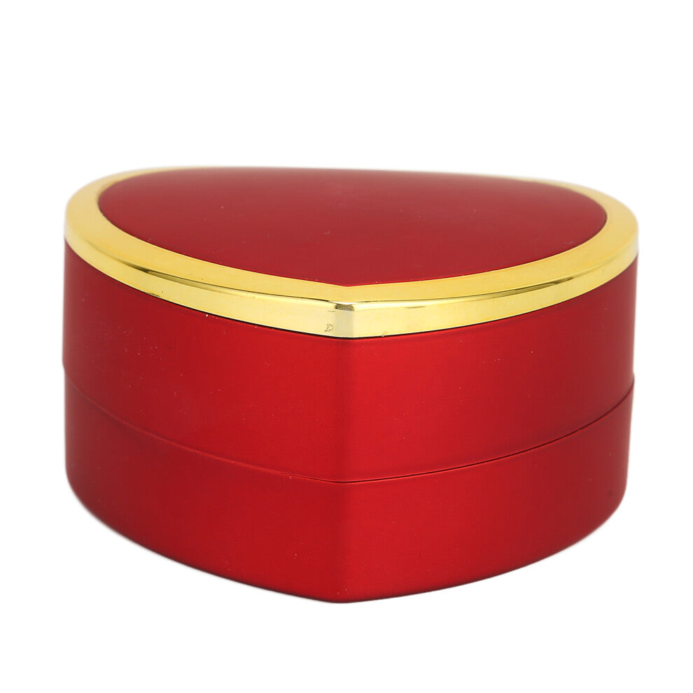 Heart Shaped Ring Box Elegant Stylish Jewelry Display Gift Box with LED Light for Engagement WeddingRed