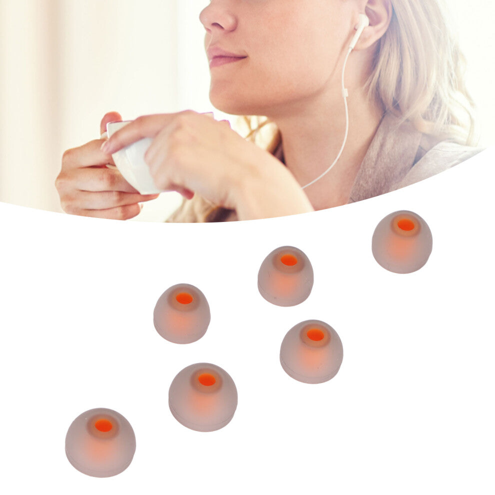 3 Size 6 Pcs Replacement Earplugs Soft Silicone Eartips Noise Reducing Earbuds for EarphonesOrange Gray
