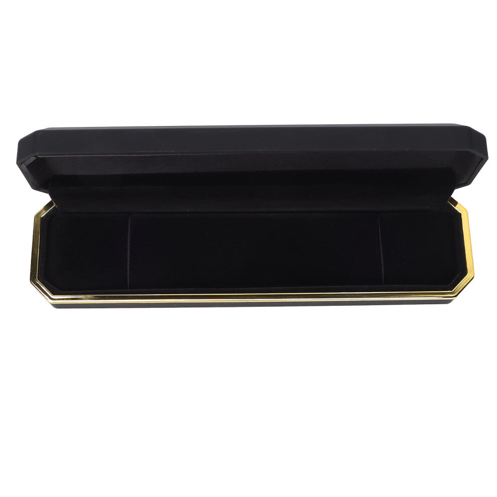 LED Lighted Jewelry Gift Box Rings Bracelet Tray Display Storage Case for Proposal Engagement WeddingBlack