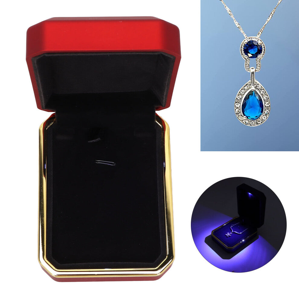 Jewelry Display Box Light Flocking Inside Rings Pendant Storage Gift Box for Engagement Wedding SupplyRed