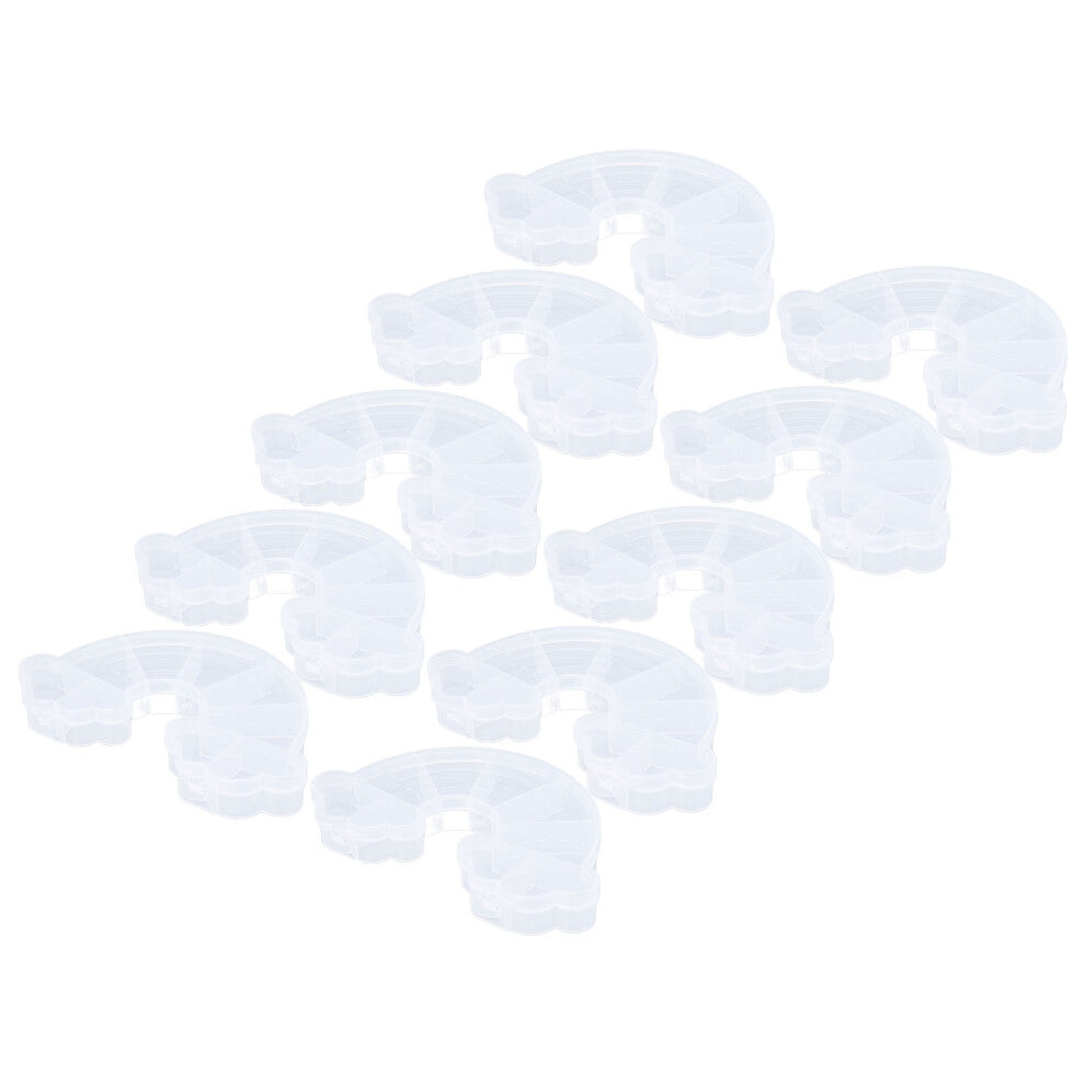 10Pcs Rainbow Shaped Transparent Storage Box Dust Proof Storage Box with Cover for Tabletop Jewelry Earring