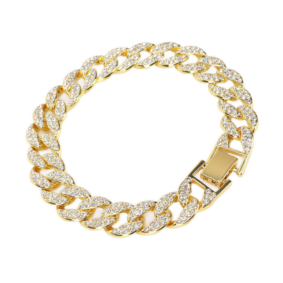 10 Inch Cuban Link Chain Fashion Long Lasting Color Retention Brick Hip Hop BraceletGold