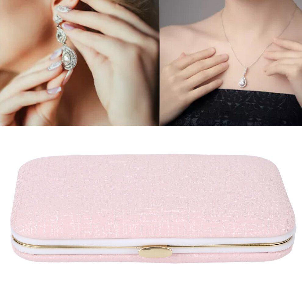 Travel Jewelry Organizer Case Portable Buckle Jewelry Case for Journey Rings Necklaces Bracelets EarringsPink