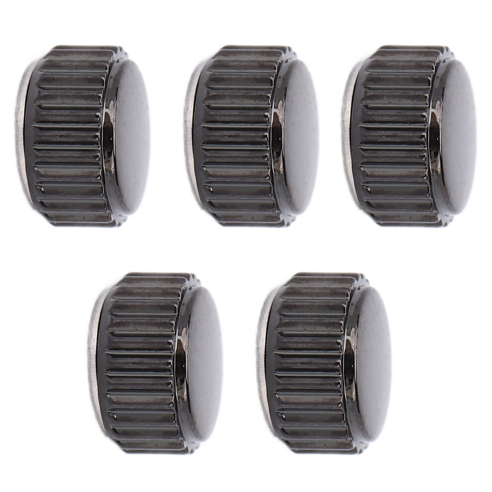 5pcs Watch Crown Steel Watch Head Repairing Parts Replacement Accessories Set Black5mm - 0.2in