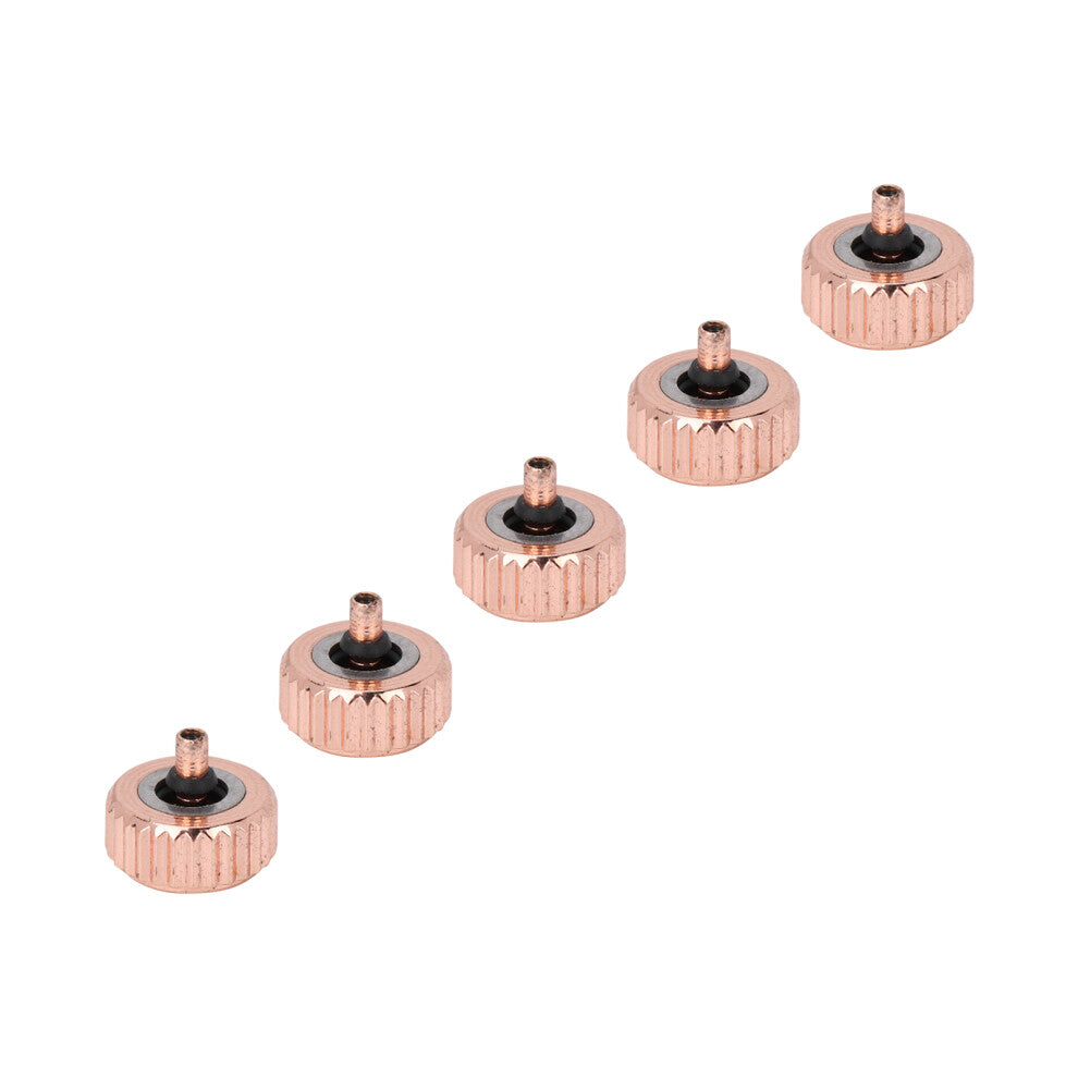 5pcs Quartz Mechanical Watch Crown Spare Parts Steel Watch Head Replacement Accessories Rose Gold6mm - 0.24in