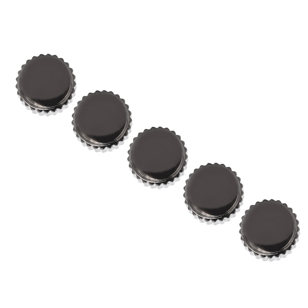 5pcs Steel Watch Crown Watch Head Watchmaker Repairing Parts Replacement Accessories Black6.5mm - 0.26in