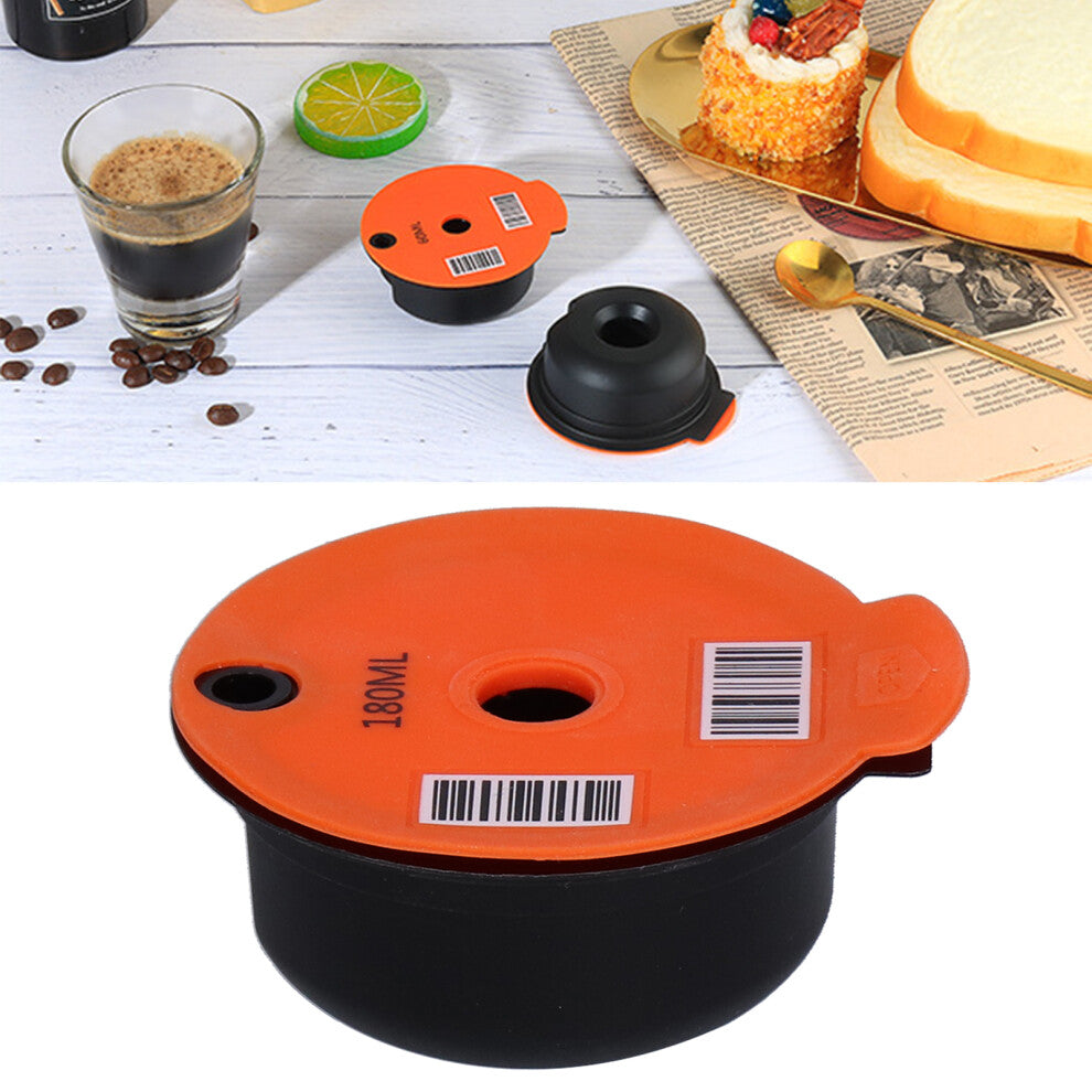 Reusable Coffee Capsule Coffee Filter Cup with Brush Spoon Home Office Cafe AccessoriesOrange 180ML