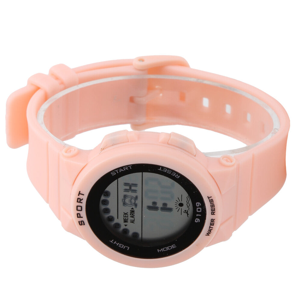 Fashionable Digital Watch Luminous Lights Waterproof Electronic Watches for Children9109 Pink