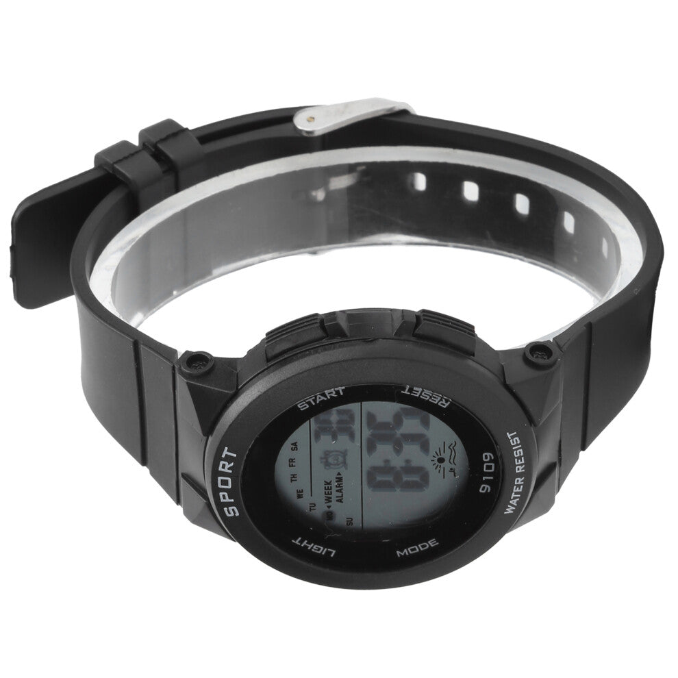 Fashionable Digital Watch Luminous Lights Waterproof Electronic Watches for Children9109 Black