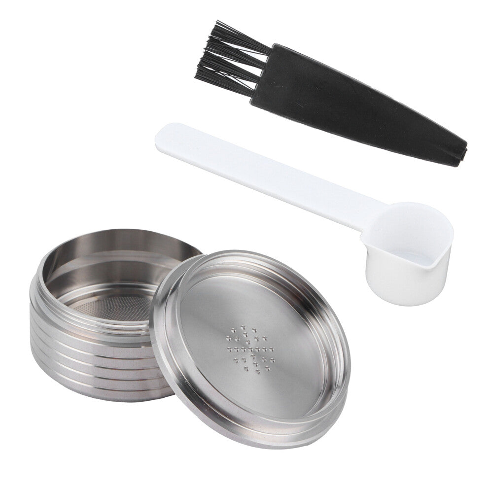 Reusable Coffee Capsule with Spoon Brush Fit for DELTA Q NDIQ7323 Coffee Maker Machine