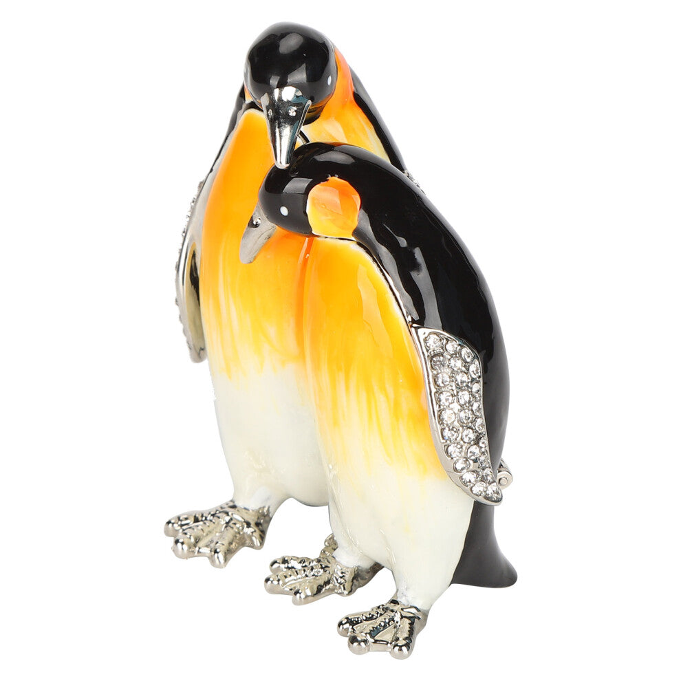 Penguin Couple Ornament Desktop Crafts Collection Decor Penguin Jewellery Storage Box