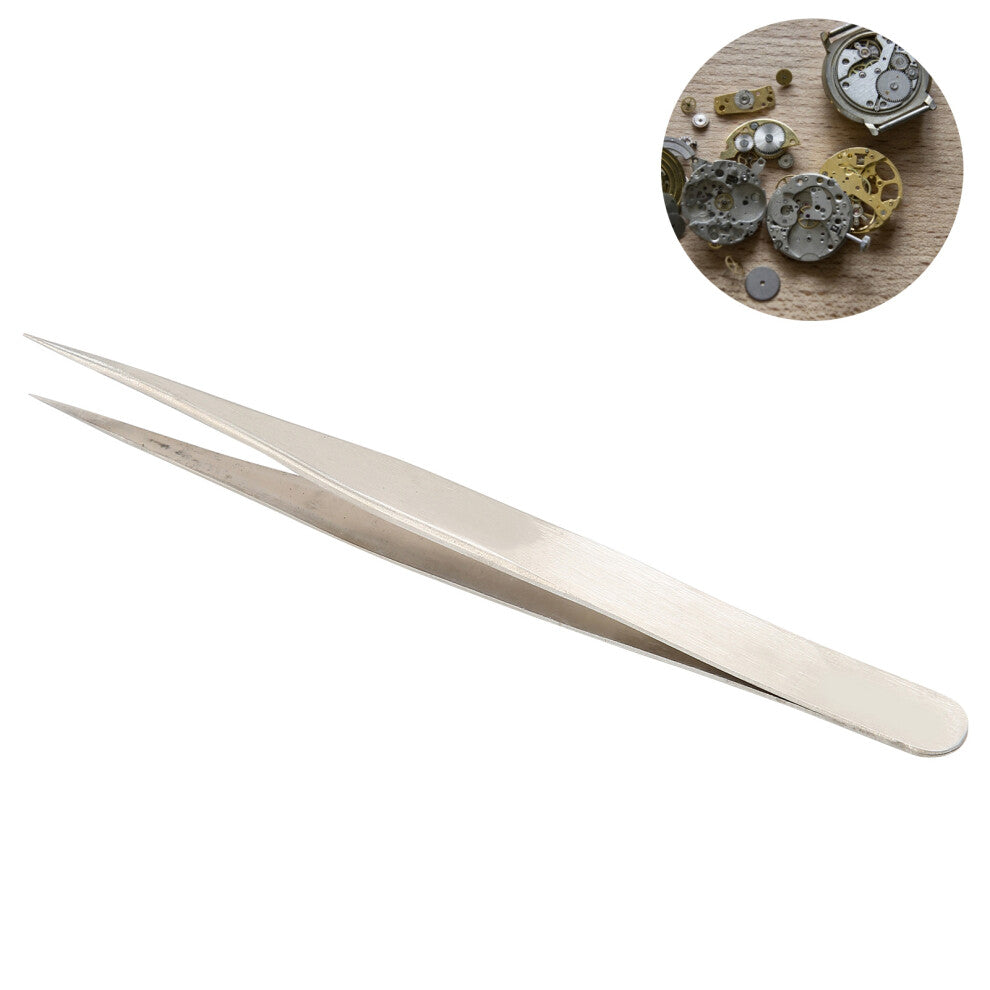 Watch Repairing Tweezers Electronic Maintenance Straight Pointed Watch Tweezers ToolsHairspring Tweezers 13.5 x 1cm - 5.3 x 0.4in
