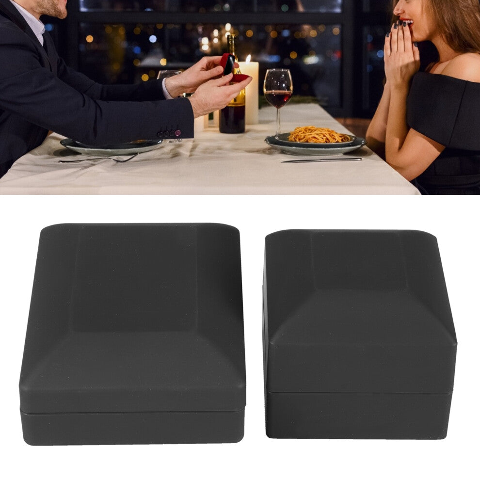 LED Jewelry Display Pendant Necklace Gift Box Ring Case Engagement Wedding SupplyBlack