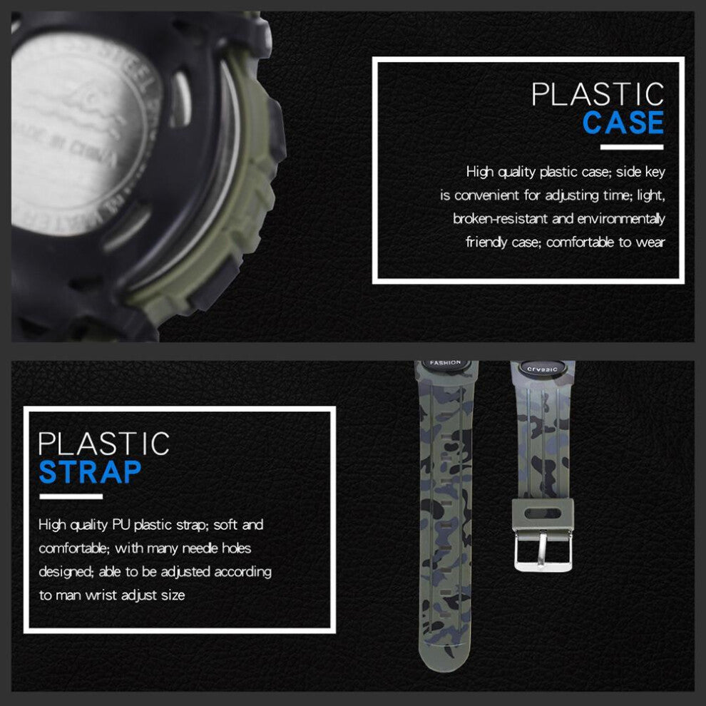 Kids Digital Sport Watch Waterproof Casual Electronic Watch 7 Colorful LED Watch with Alarm Wrist Watches for Boy Girls Children