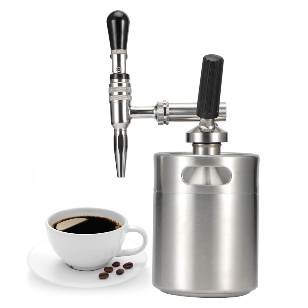 Nitro Cold Brew Coffee Maker Stainless Steel Keg Nitrogen Coffee Machine Dispenser System Kit2L