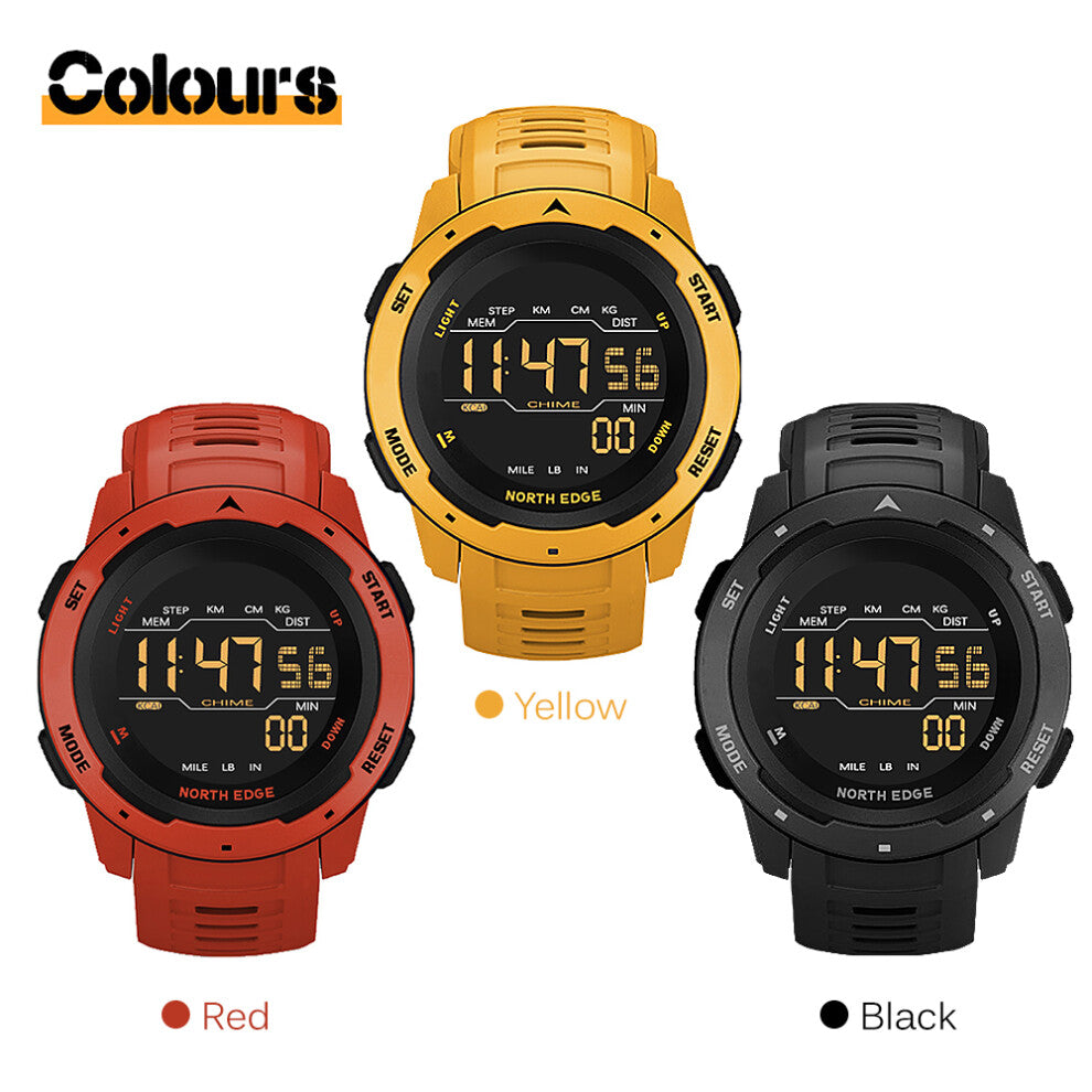 Men Digital Watch Men's Sports Watches Dual Time Pedometer Alarm Clock Waterproof 50M Digital Watch Military Clock