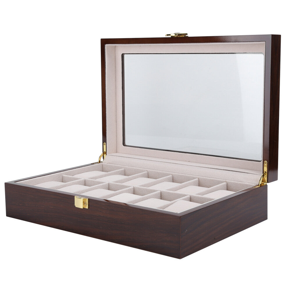 12 Grids Wood Watch Display Box Organizer Wrist Watches Storage Wooden Box Case Organizer