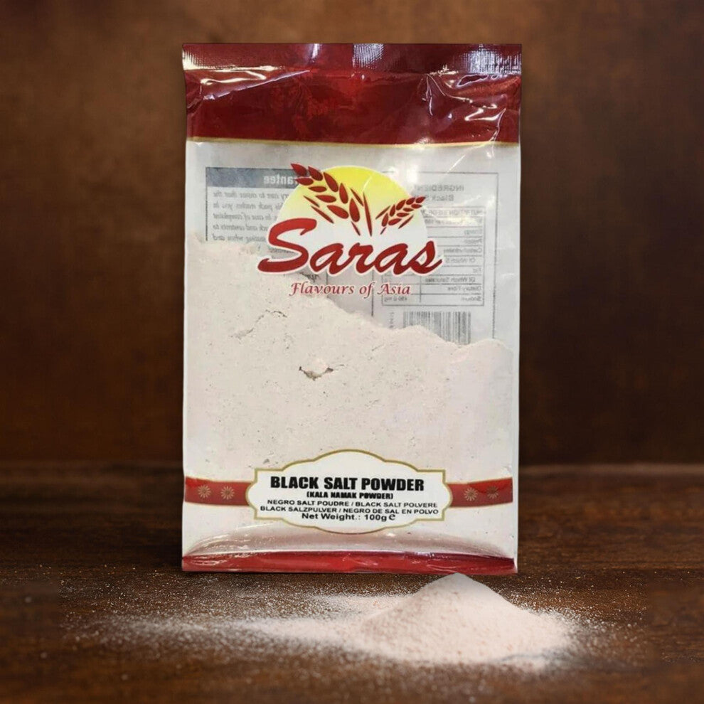 Saras Black Salt Powder (Kala Namak) – Natural Sulphur-Rich Rock Salt – 100g