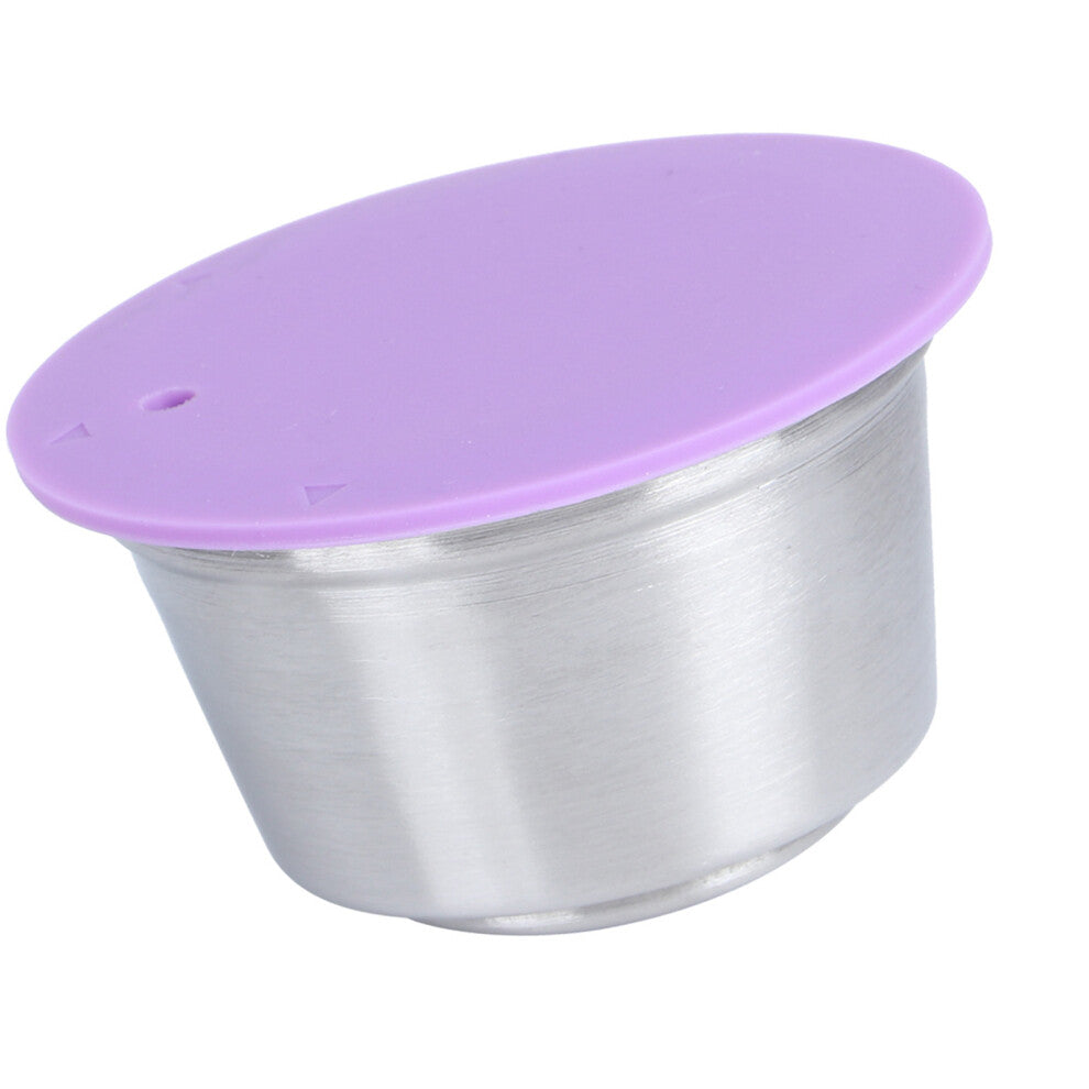 Stainless Steel Reusable Refillable Coffee Capsule Cup Fit for Dolce Gusto Coffee MakerPurple