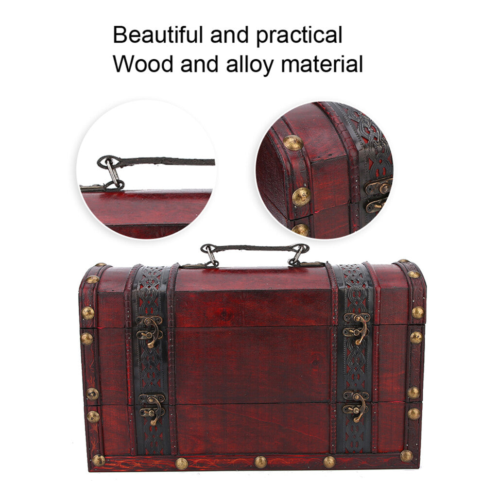 Desktop Vintage Wooden Large Capacity Jewelry Box Storage Box Jewelry Container Box