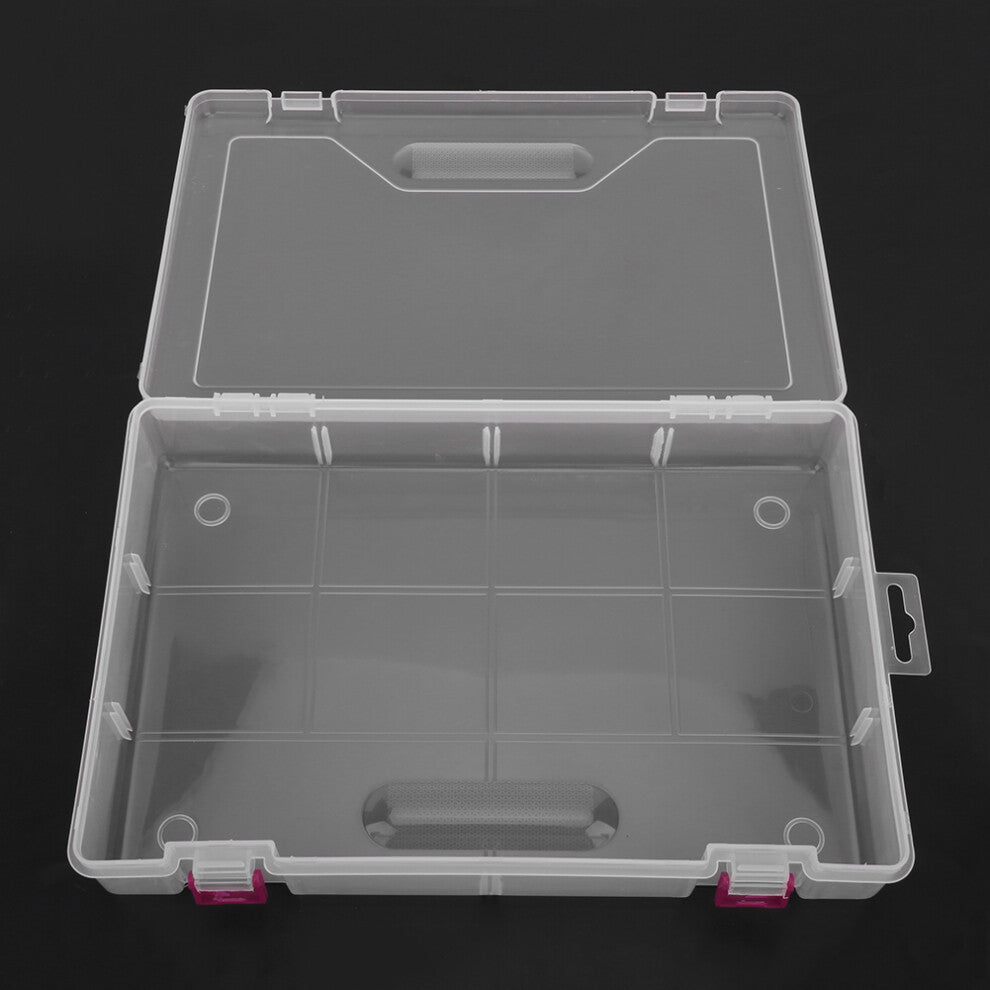 Transparent Plastic Storage Box Desktop Organizer Storage Case Jewelry ContainerRed Buckle