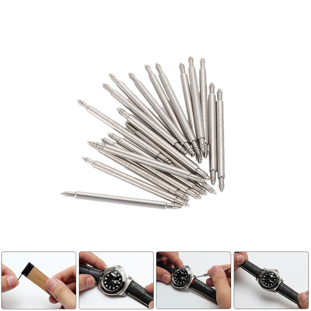 20pcs Watch Pin Bar Spring Bars Watches Strap Link Wristwatch Band Steel Tool Repair (1.8*22)