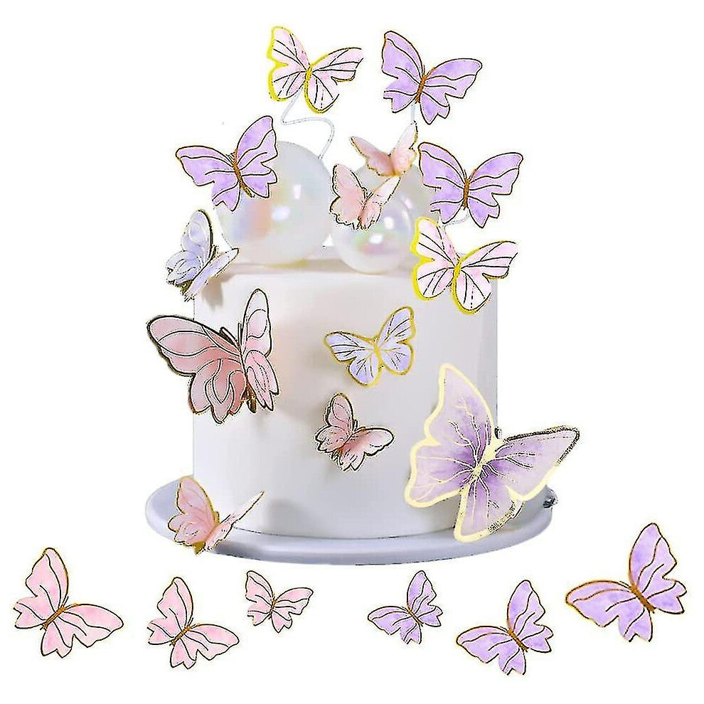 100 Pcs Butterfly Cake Topper Glitter Butterfly Cake Topper,cupcake Decoration For Birthday