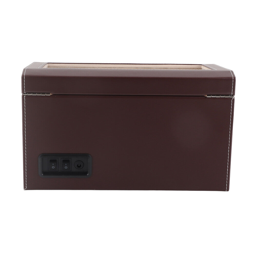 Watch Winder for 4 Automatic Watches 6 Grids Watch Storage Case Quiet Motor (Brown )