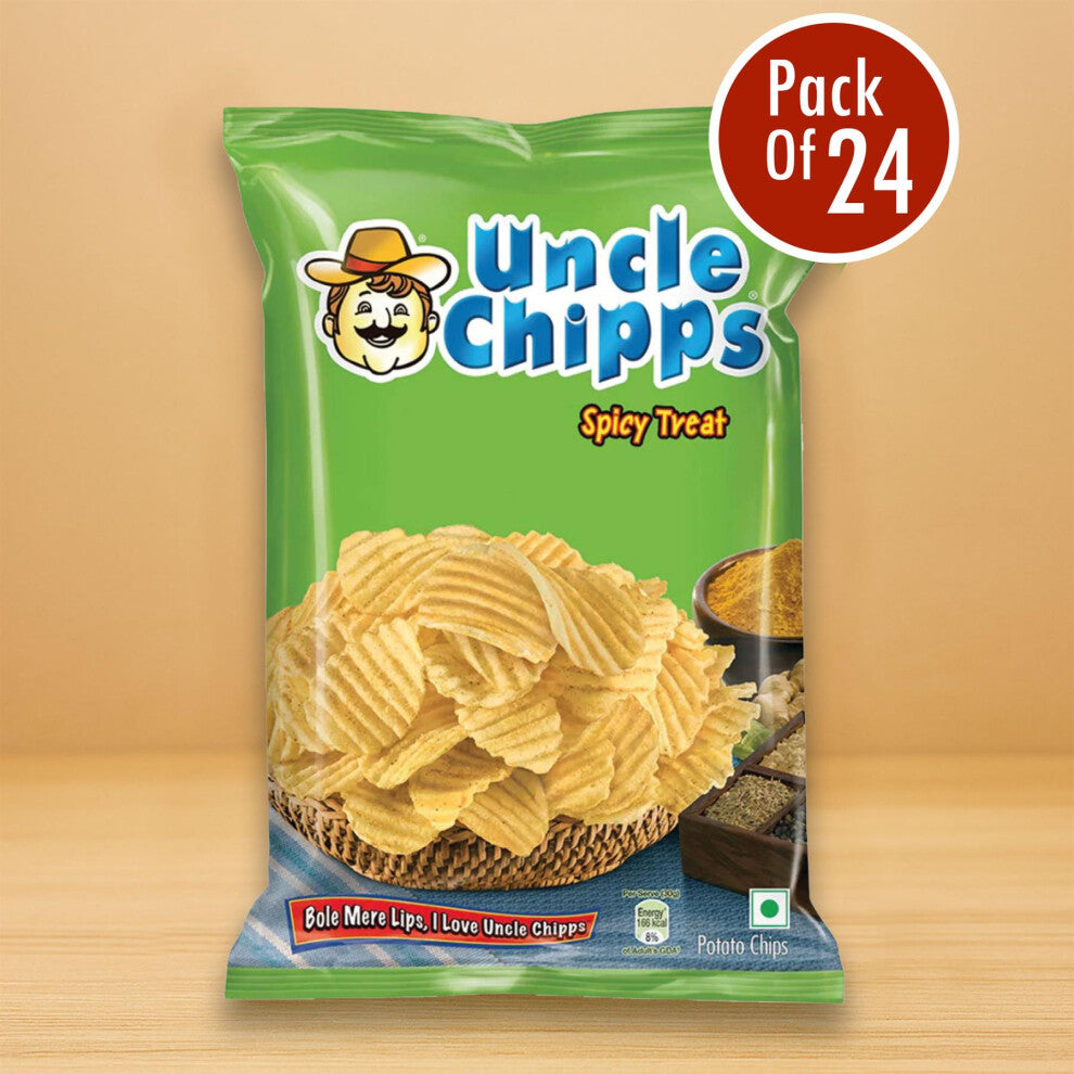 Uncle Chips Masala & Classic Salted Potato Chips – 50g (Pack of 24)