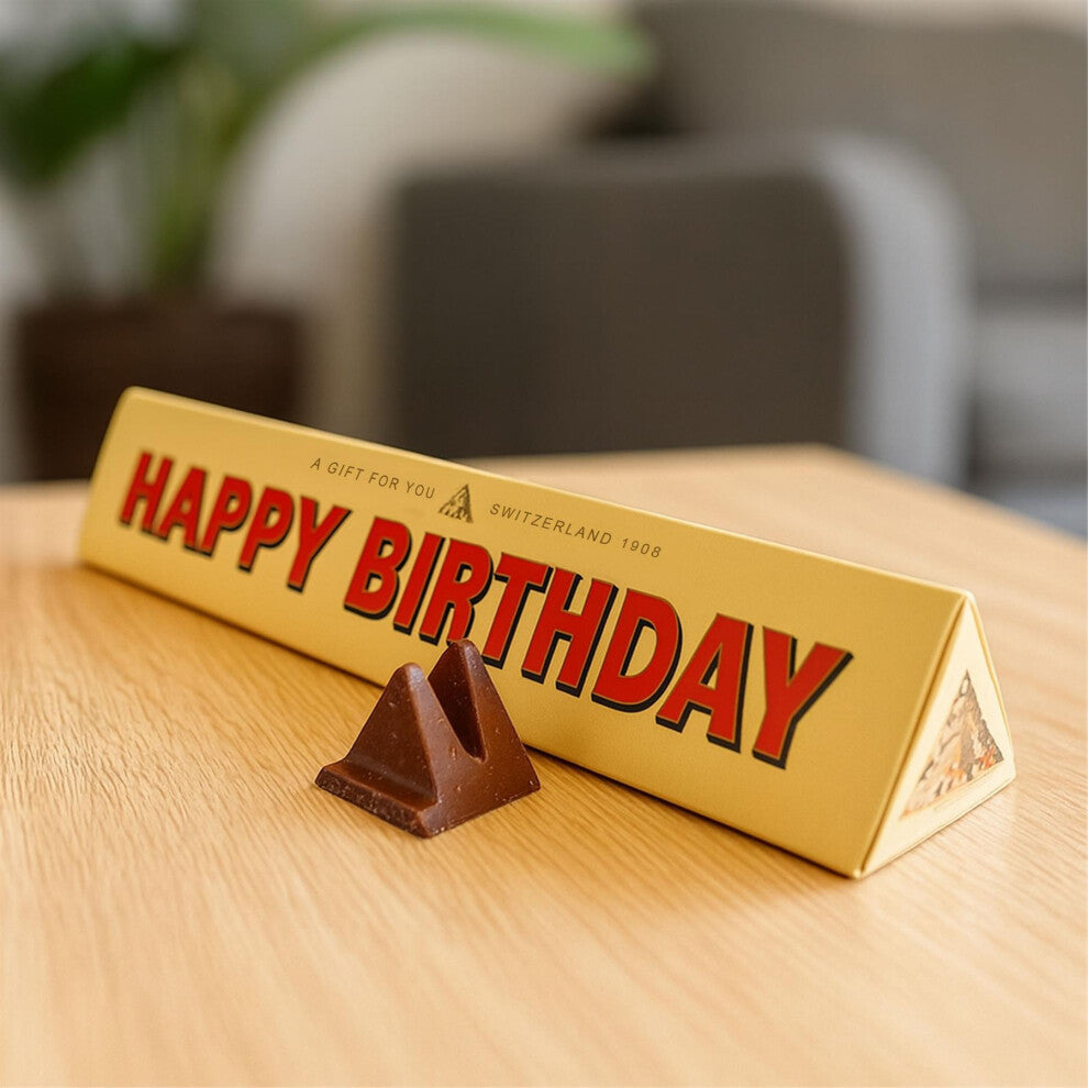 Personalised Toblerone Happy Birthday Chocolate Bar 100g –  Unique Birthday Treat – Custom Wrapper