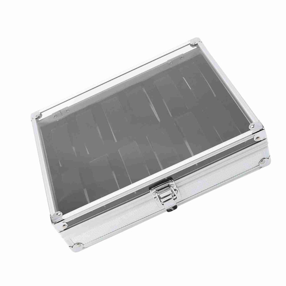 1Pc 12 Grid Slots Aluminum Rectangle Watch Jewellery Display Storage Organizer Box (12 Slots)